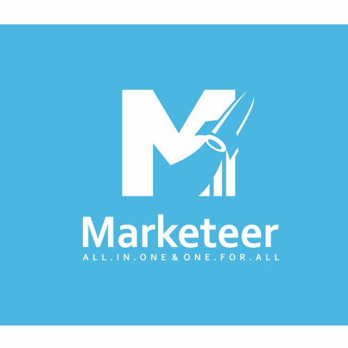 Logo for Marketeer, convey the "Rocketeer concept" 