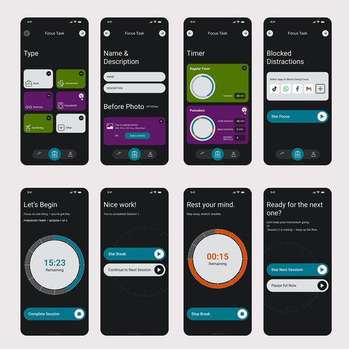 Procrastination Mobile App Design