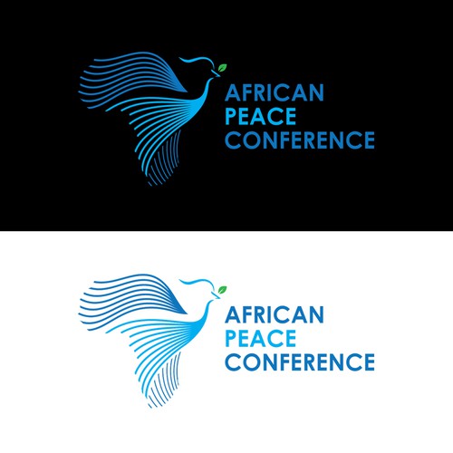  icon incorporating negative space, Africa, a Peace Dove & idea of coalition/community