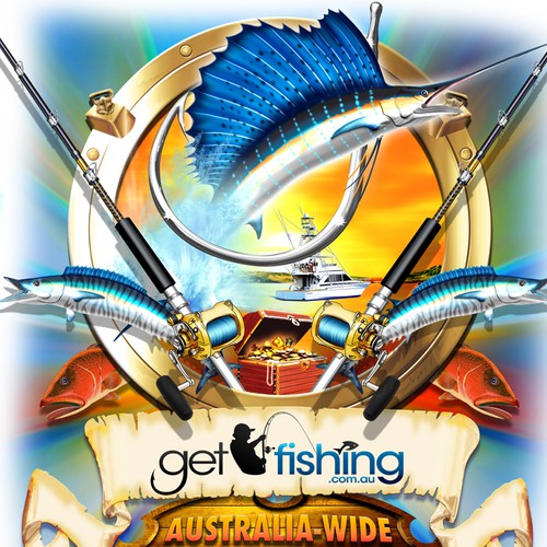 Create a remarkable fishing tournaments illustration for Get Fishing!