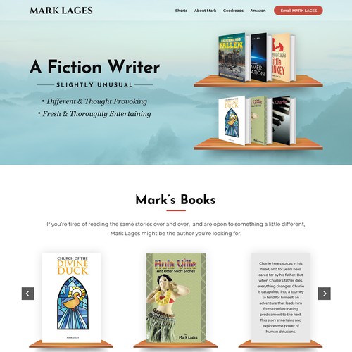 New outstanding web page for fiction author