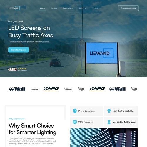 In contest LED-Screen Webseite neu aufbauen, mit Wow-Effekt