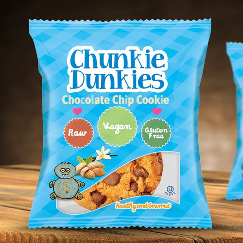 Chunkie Dunkies "RAW VEGAN Cookies" needs an AWESOME look for our New FLAT Cookie Shape!