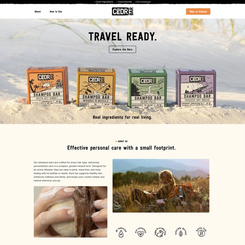 CEDR Bar | Natural Shampoo Bar Shopify Landing Page