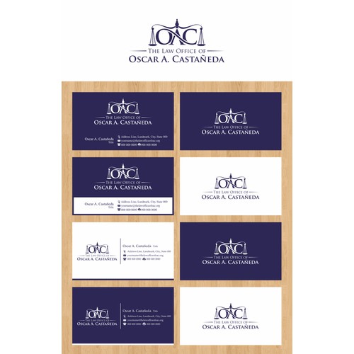 The Law Office of Oscar A. Castañeda.  Emphasis on the initials O.A.C. needs a new logo and business card