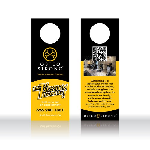 Door hanger design for Osteo Strong