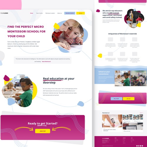 Children school landing page