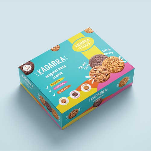 Box design for a fun and magical keto cookie brand