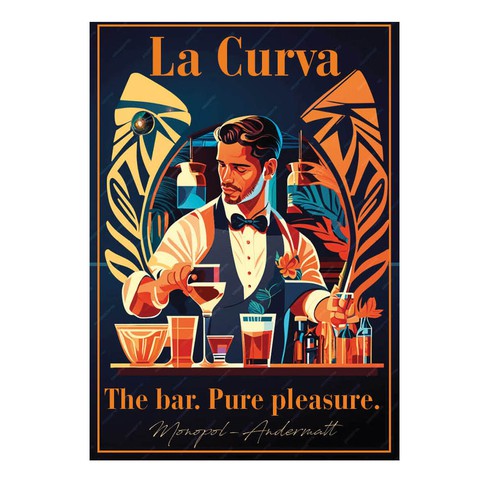 Poster for a bar in old style