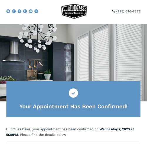 APPOINTMENT CONFIRMATION EMAIL TEMPLATE