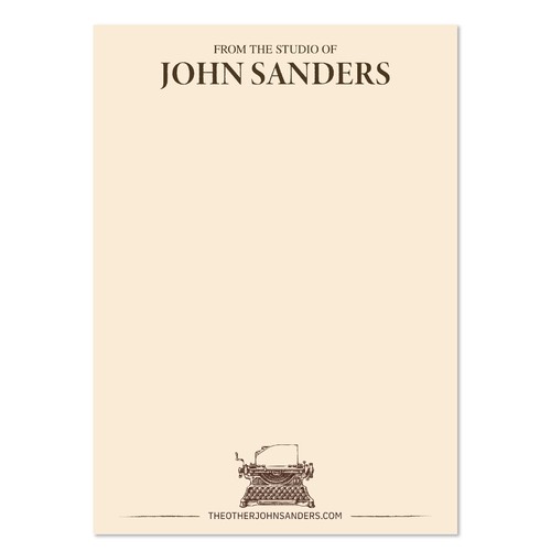 Notecard design for an author