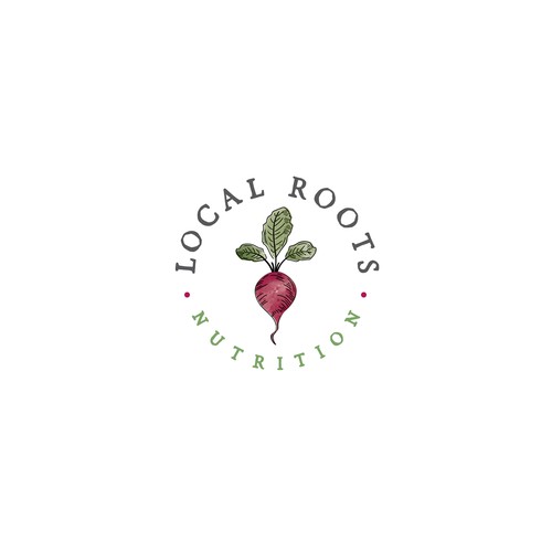 Design a plant based logo for nutrition counseling business called Local Roots Nutrition