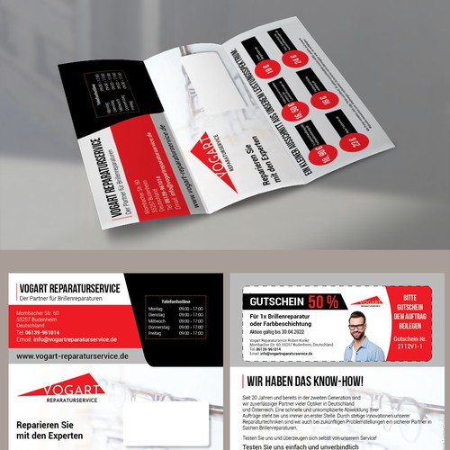 z fold brochure created for a VOGART