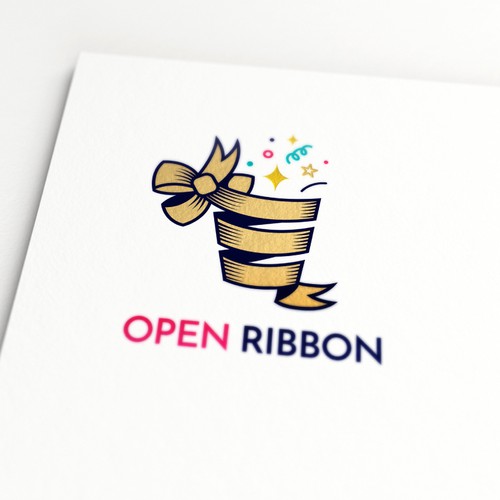  A Fun Logo for OpenRibbon, a company that delivers packages with happy hours to offices to liven up their culture