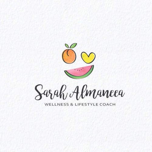 Organic and hand drawn logo for a health coach