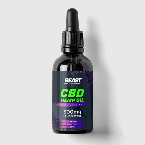 High-Performance CBD Oil Label Design for Beast Sports Nutrition