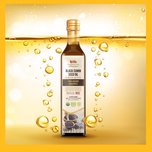 black cumin seed oil label design