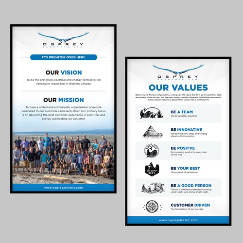 Company Values and Mission Statement Poster