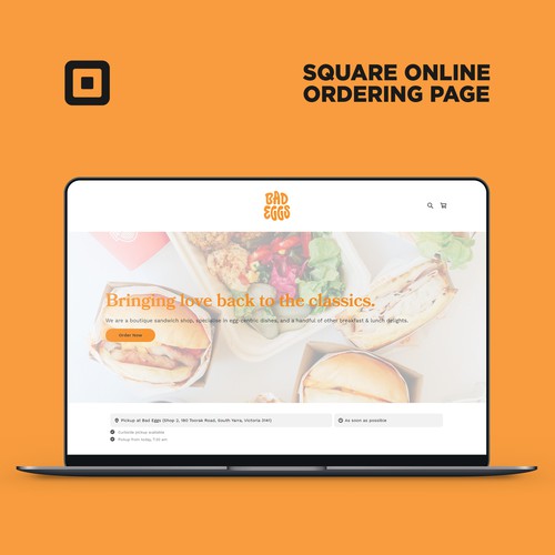 Square Online Ordering Page For Bad Eggs cafe