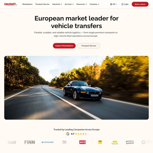 Vechile Transfer Website Home page