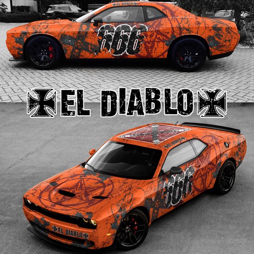 Custom wrap for 2017 Dodge Challenger Hellcat