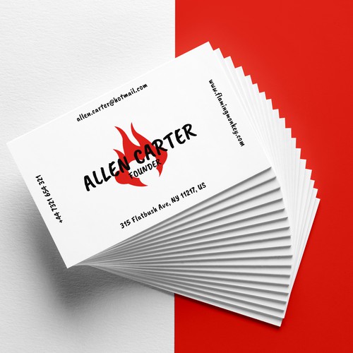 Business Card  for the Flaming Monkey