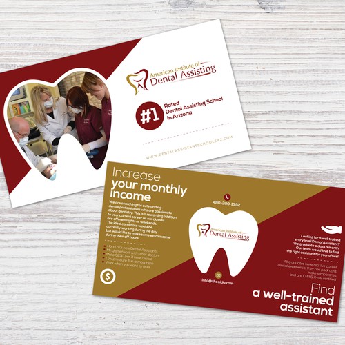 Promotional postcard for dental institute