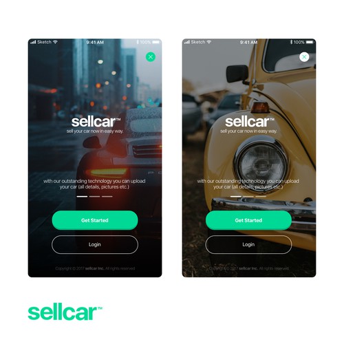 SellCar Welcome screen