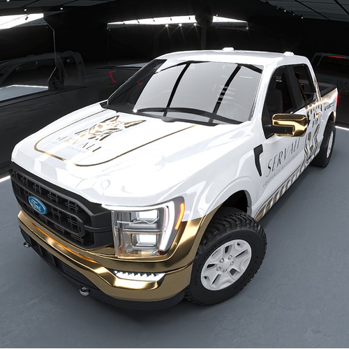 Ford F-150 gold truck wrap