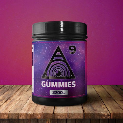 Delta Nine Gummies Jar Label Design