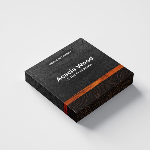 Acacia wood fruit stand package design