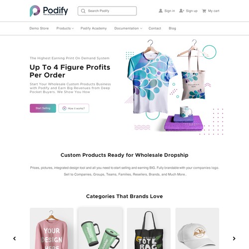  Shopify App Corporate Page Redesign (Printful + Printify Competitor)