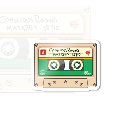 Cassette Illustration Sticker