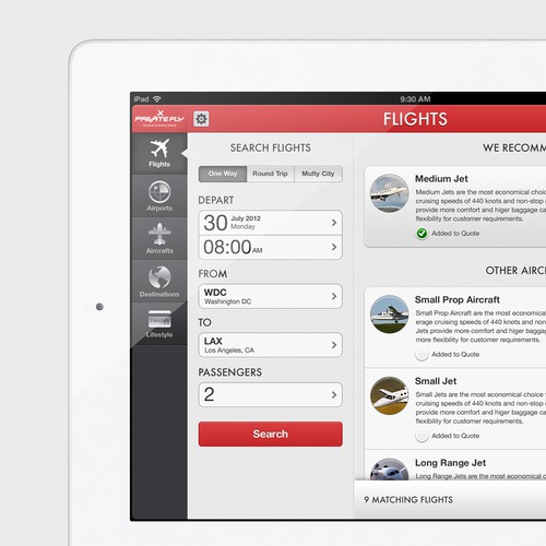 PrivateFly iPad App