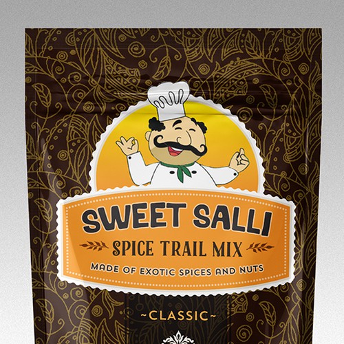 Spice trail mix packaging design
