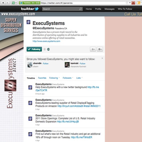 Help ExecuSystems with a new twitter background