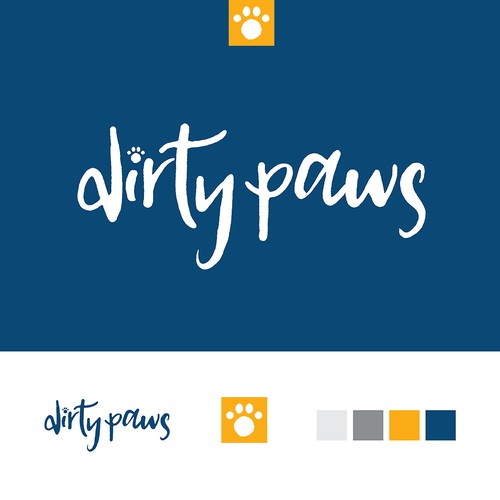 Playful logo for Dirty Paws