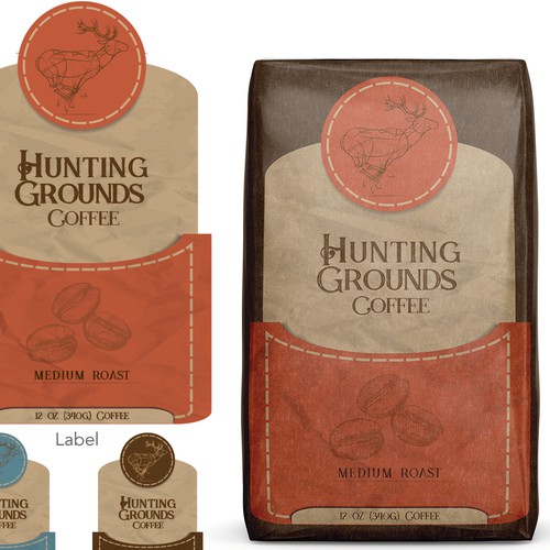 Coffee Package Label for a New and Exciting Brand