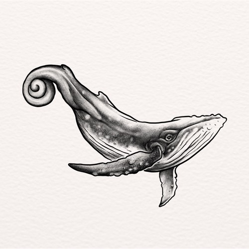 Whale and Cochlea Tatto