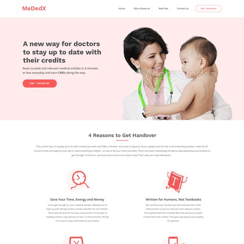 Web design for medical education app