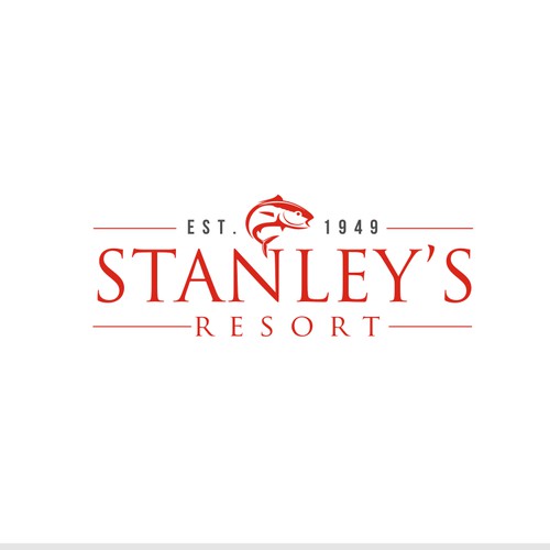 Create a dynamic logo for Stanley's Resort. A deluxe fishing resort inOntario.
