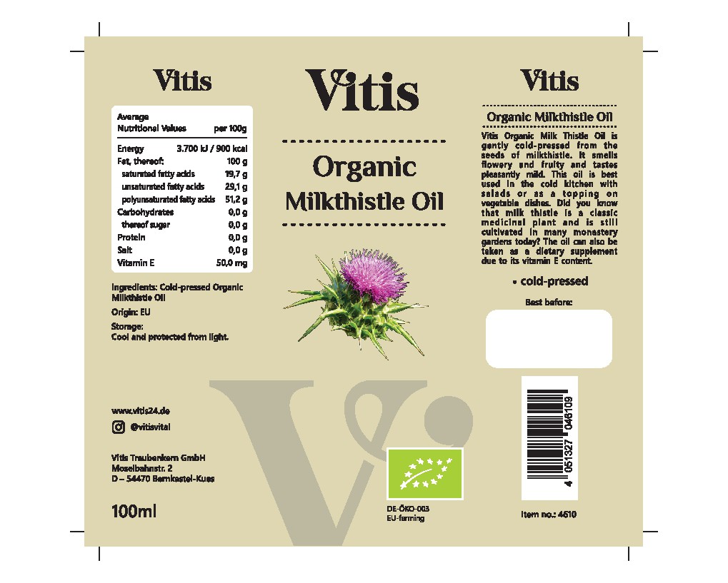 label for milk thistle oil in english