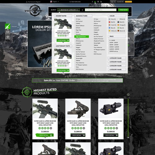Re-Design for HIGH-END Firearms (AR-15's) E-Commerce Site MUST BE THE BEST!
