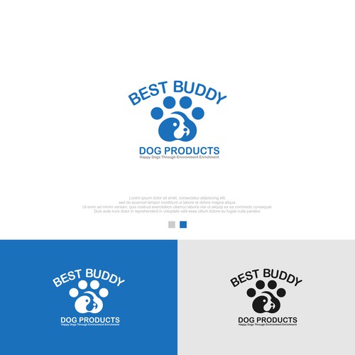 Dog in Dog Paw Print Logo for Animal Pet Company: Professional Simplicity