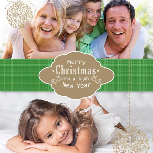 3 Front Cover Holiday Photo Greeting Cards