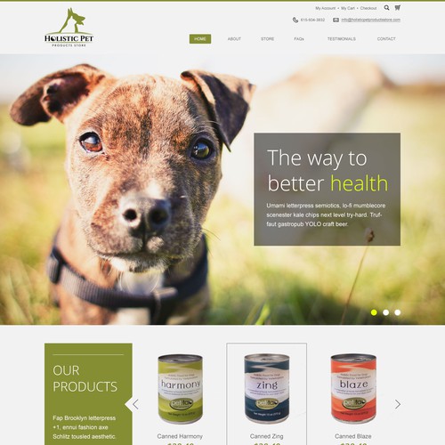 Homepage Design for Ecommerce Business - Pet Products Store