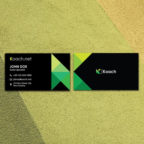 Landscape/Horizontal Business Card concept for Koach.net