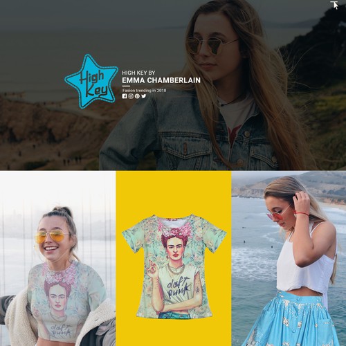 Young women's clothing brand fun, colorful & retro website