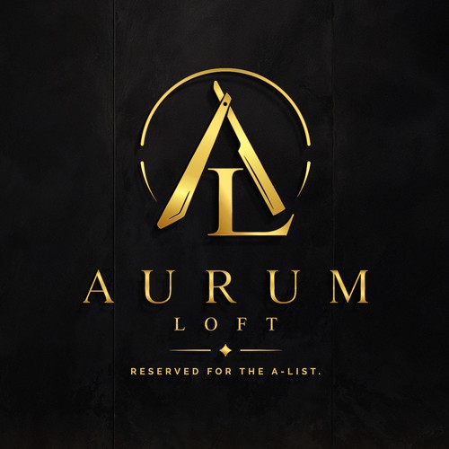 AURUM LOFT — Luxury Barbershop Logo Design