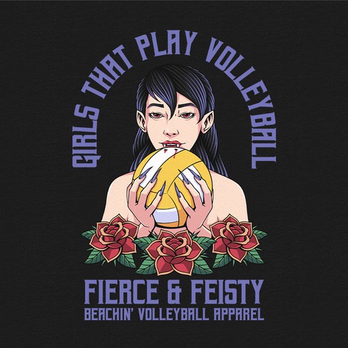Vampire volleyball girl tee